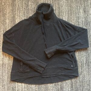 Sweaty Betty Grey Harmonize Italian Fleece Sweatshirt, Funnel Neck, Size S